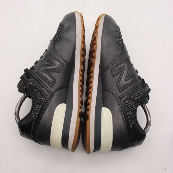 New Balance Women's US 8.5 B Black/White Leather Athletic Sneakers WL574PMD - Picture 6 of 9